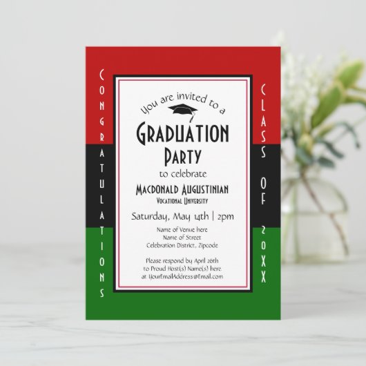 AFSTUDEREN Pan African Afstuderen Party Kaart (Staand voorkant)