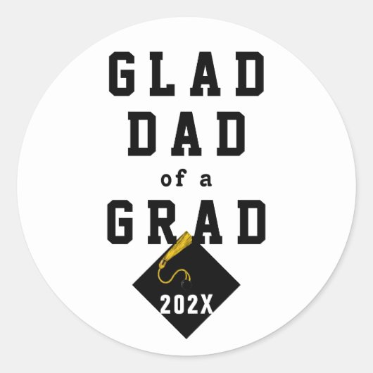 Afstuderen Papa Klassieke ronde Sticker (Voorkant)