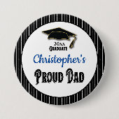 Afstuderen Papa Parent Monogram Afstudeerder Ronde Button 7,6 Cm (Voorkant)