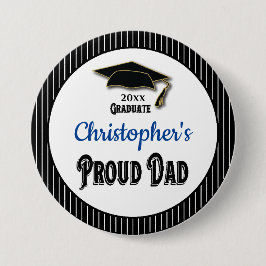 Afstuderen Papa Parent Monogram Afstudeerder Ronde Button 7,6 Cm
