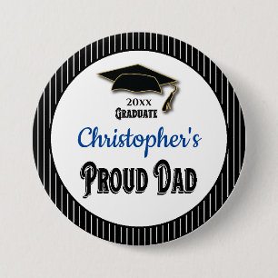 Afstuderen Papa Parent Monogram Afstudeerder Ronde Button 7,6 Cm