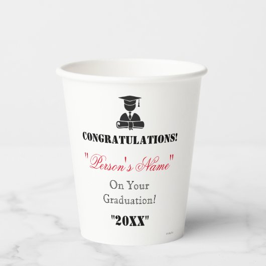 Afstuderen Paper Cup - HAMbyWG Papieren Bekers (Voorkant)