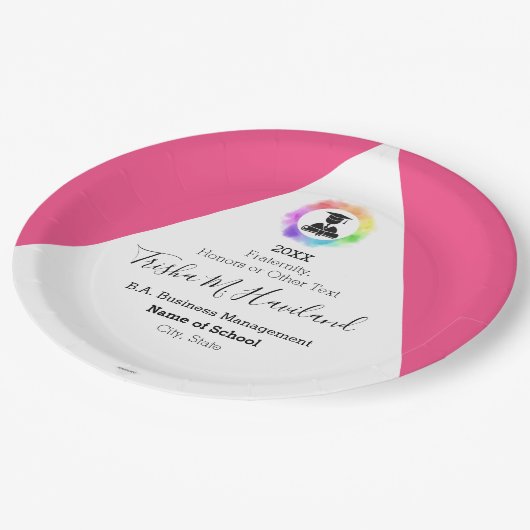 Afstuderen Papier Bord Roze en White HAMbyWG (Gekanteld)