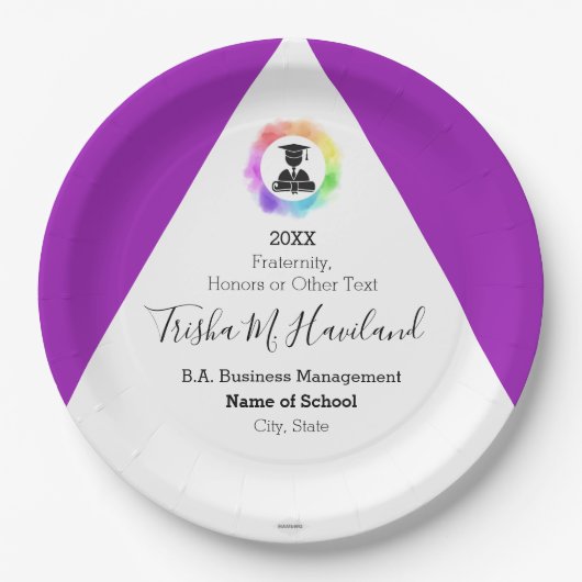 Afstuderen Papier Bord Violet en White HAMbyWG (Voorkant)