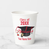 Afstuderen papierbeker - Pet en Diploma HAMbyWG Papieren Bekers (Achterkant)