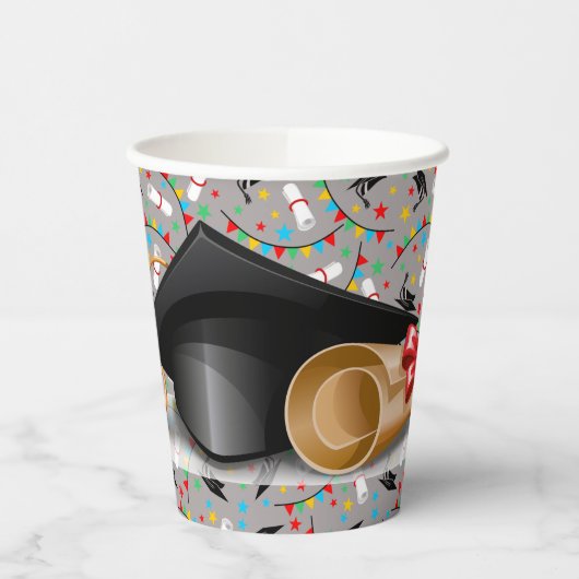 Afstuderen Papierkop Papieren Bekers (Links)