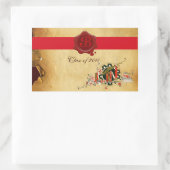 AFSTUDEREN PARCHMENT EN RODE WAX SEAL MONOGRAM RECHTHOEKIGE STICKER (Tas)