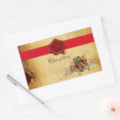 AFSTUDEREN PARCHMENT EN RODE WAX SEAL MONOGRAM RECHTHOEKIGE STICKER (Envelop)