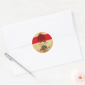 AFSTUDEREN PARCHMENT EN RODE WAX SEAL MONOGRAM RONDE STICKER (Envelop)