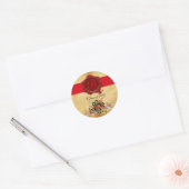 AFSTUDEREN PARCHMENT EN RODE WAX SEAL MONOGRAM RONDE STICKER (Envelop)