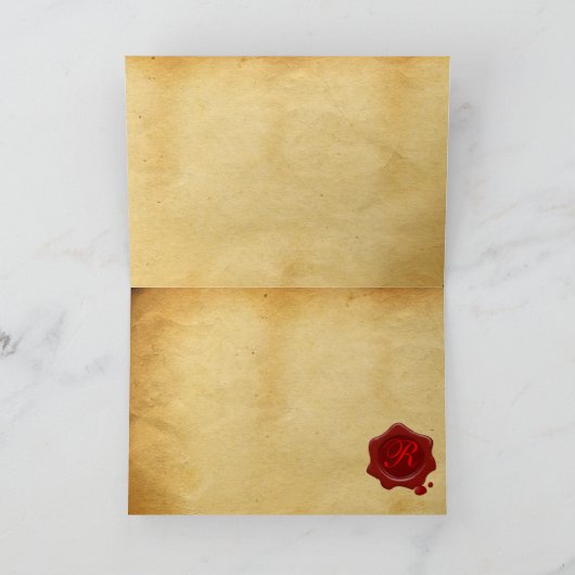 AFSTUDEREN PARCHMENT RED WAX SEAL MONOGRAM AANKONDIGING (Binnen)