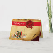 AFSTUDEREN PARCHMENT RED WAX SEAL MONOGRAM AANKONDIGING (Voorkant)