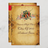 AFSTUDEREN PARCHMENT RED WAX SEAL MONOGRAM Felt Kaart (Voorkant / Achterkant)