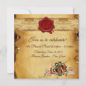 AFSTUDEREN PARCHMENT RED WAX SEAL MONOGRAM Felt Kaart (Achterkant)