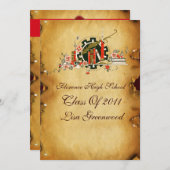 AFSTUDEREN PARCHMENT RED WAX SEAL MONOGRAM Felt Kaart (Voorkant / Achterkant)