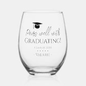 Afstuderen paren goed met Custom Wijnglas Zonder Voet (Voorkant)