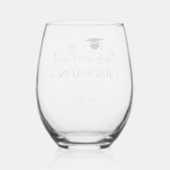 Afstuderen paren goed met Custom Wijnglas Zonder Voet (Achterkant)