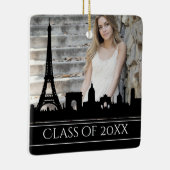 Afstuderen Paris Eiffel Tower - Kerstfeest Keramisch Ornament (Rechts)