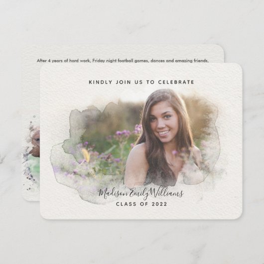 Afstuderen Partij 4 Waterverf Fotoscript Kaart (Voorkant / Achterkant)