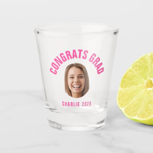 Afstuderen Partij AANGEPASTE TEKST Foto Afstuderen Shot Glas (Voorkant)