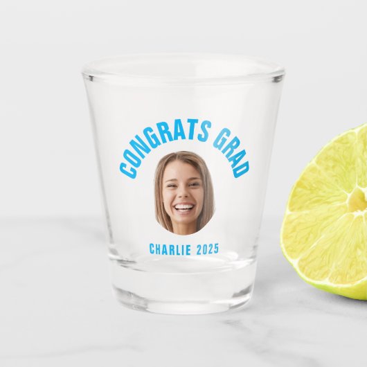 Afstuderen Partij AANGEPASTE TEKST Foto Afstuderen Shot Glas (Voorkant)