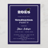Afstuderen Party blauw wit 2025 uitnodiging (Voorkant)