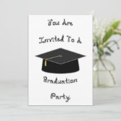 Afstuderen Party Invitation Black School Pet Kaart (Staand voorkant)