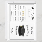 Afstuderen Party Invitation Black School Pet Paper (Voorkant)