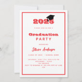 Afstuderen Party rood wit 2025 Kaart (Voorkant)