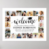Afstuderen Party Script Welkom & 20 Fotocollage Poster (Voorkant)