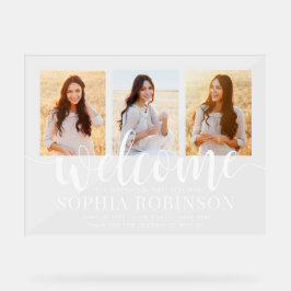 Afstuderen Party Script Welkom & 3 Fotocollage Acryl Bord