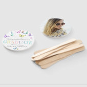 Afstuderen Pastel Rainbow Butterfly Foto Handwaaier (Niet-gemonteerd)