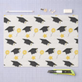 Afstuderen patroonballonnen en sterren gele zwarte tissuepapier (Craft)