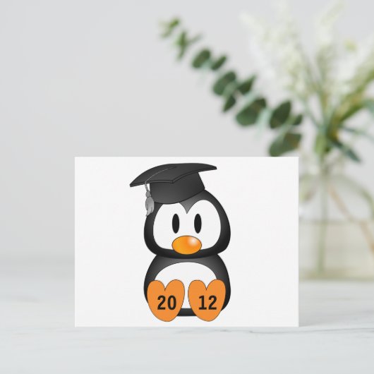  Afstuderen Penguin Aankondigingskaart (Staand voorkant)