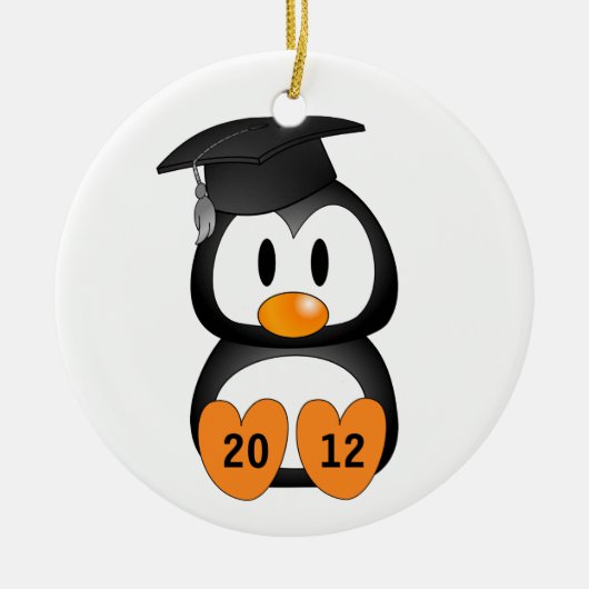 Afstuderen Penguin Keramisch Ornament (Voorkant)