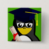AFSTUDEREN PENGUIN VIERKANTE BUTTON 5,1 CM (Voorkant)