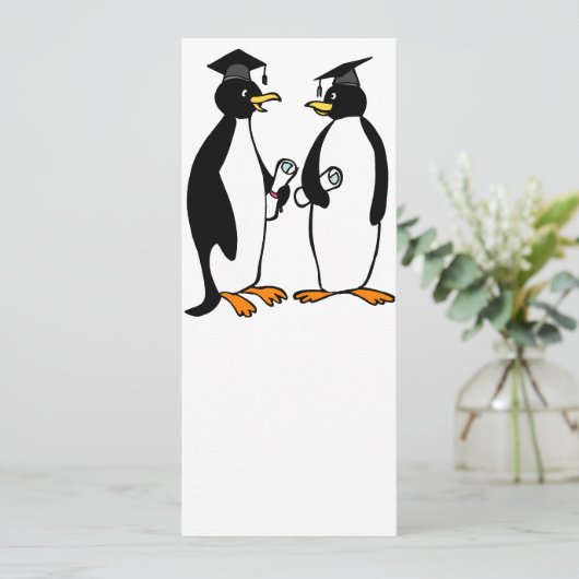Afstuderen Penguins Cartoon Aankondiging (Staand voorkant)