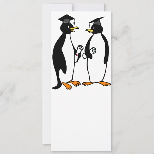 Afstuderen Penguins Cartoon Aankondiging (Voorkant)