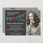 Afstuderen Pennant Flag Banner met foto Kaart (Voorkant / Achterkant)