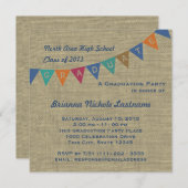 Afstuderen Pennant Flag en Burlap Kaart (Voorkant / Achterkant)