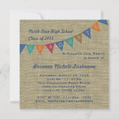 Afstuderen Pennant Flag en Burlap Kaart (Voorkant)