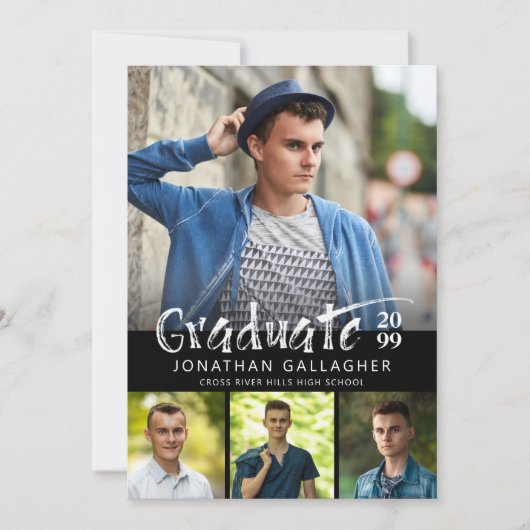 Afstuderen penseel Afdrukfoto's zwart afdrukken Kaart (Voorkant)