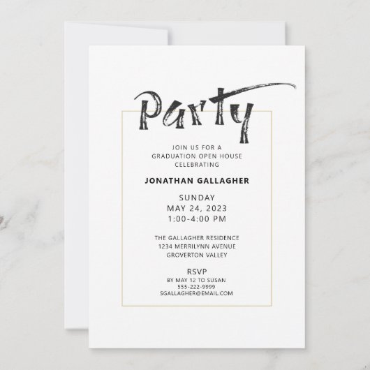 Afstuderen penseel Afdrukfoto's zwart afdrukken Kaart (Achterkant)