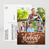 Afstuderen Penseelhouten lantaarns Uitnodiging Briefkaart (Voorkant / Achterkant)