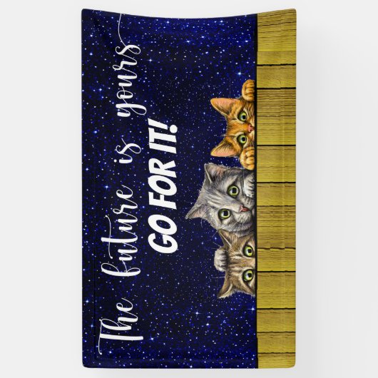 AFSTUDEREN, pensionering, enz. Spandoek (Verticaal)