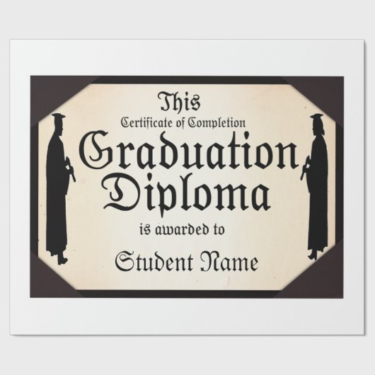 Afstuderen Permanent Tall Diploma Cadeaupapier (Vlak)