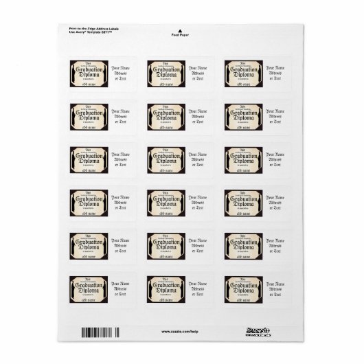 Afstuderen Permanent Tall Diploma Etiket (Full Sheet)