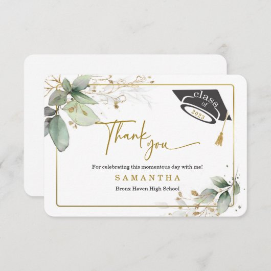 Afstuderen personaliseren Hartelijk dank Kaart (Voorkant / Achterkant)