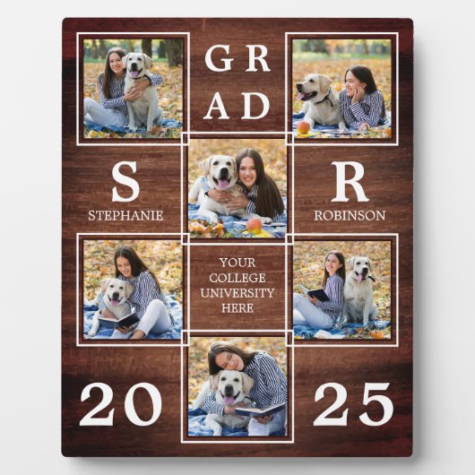 Afstuderen persoonlijke foto's Wooden Afstuderen Fotoplaat (Voorkant)