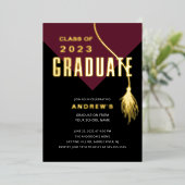 Afstuderen Pet Afstudeerder Folie Uitnodiging (Staand Voorkant)